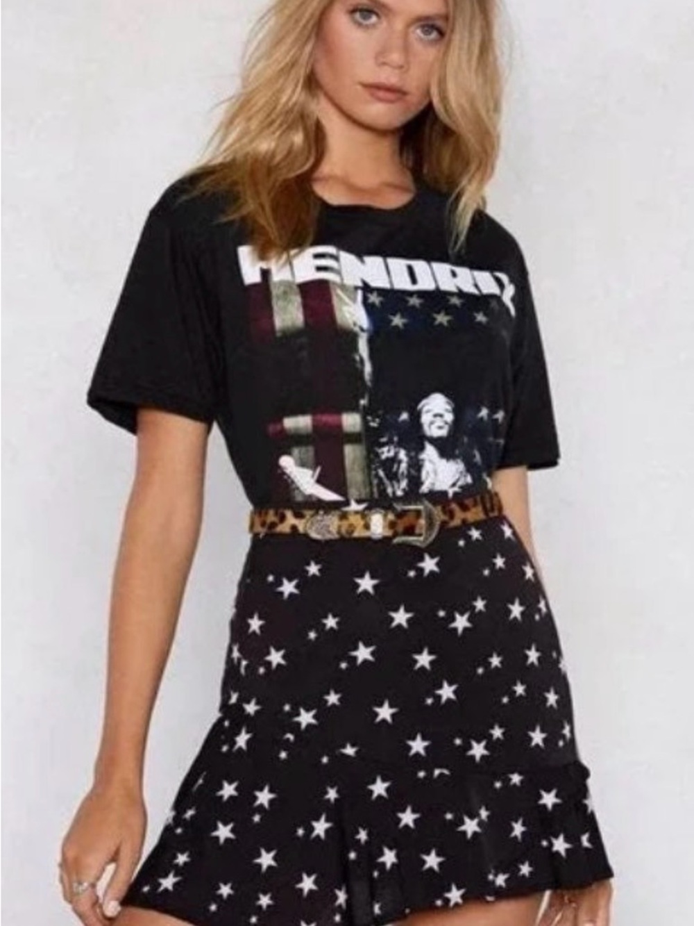 Nasty Gal Black Star Ruffle Mini Skirt
